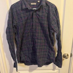 Men's Plaid Shirt - Blue and Pink